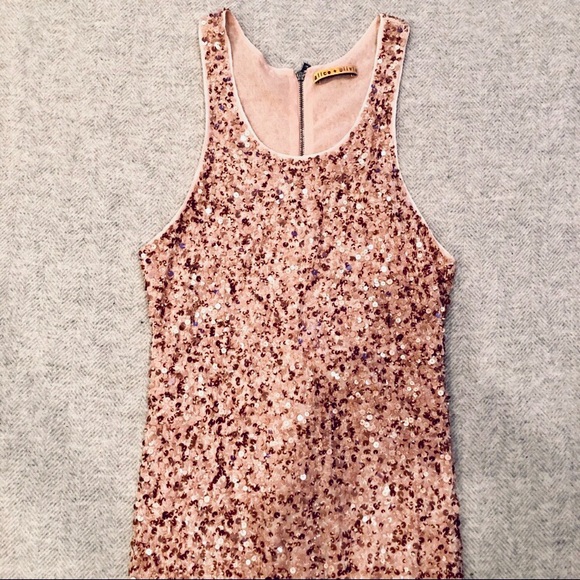 ALICE + OLIVIA Kendra Sequined & Beaded Racerback Dress - Picture 8 of 10